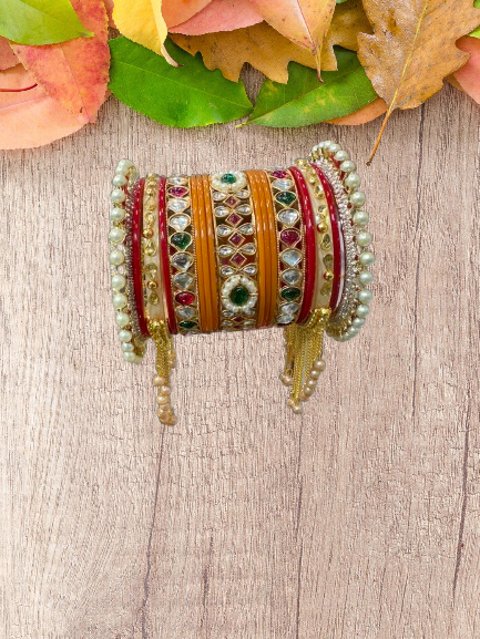 Orange kundan chura latkan