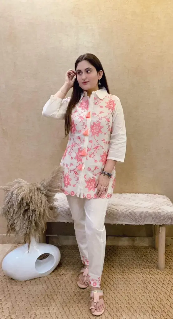 Blush Bloom Embroidered Co-ord Set