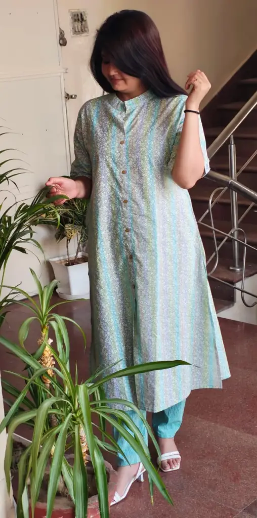 Sky Blue Striped Cotton Coord Set Breezy Everyday Style