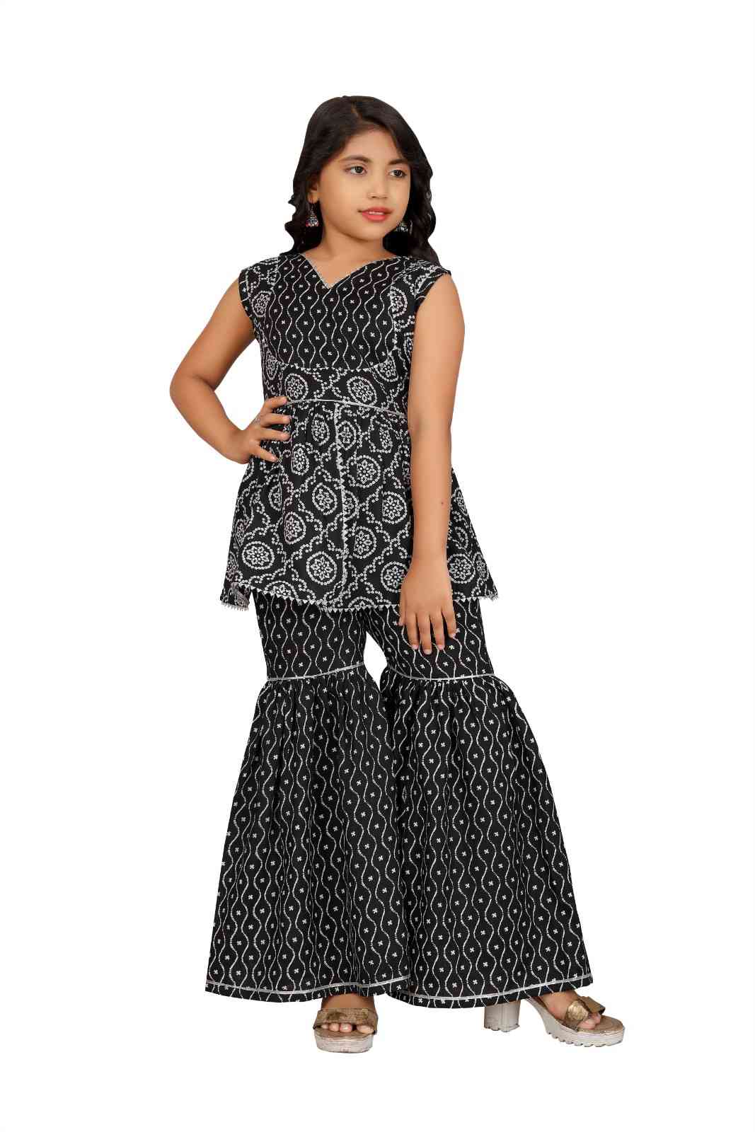 Girls Top with sharara Dupatta set