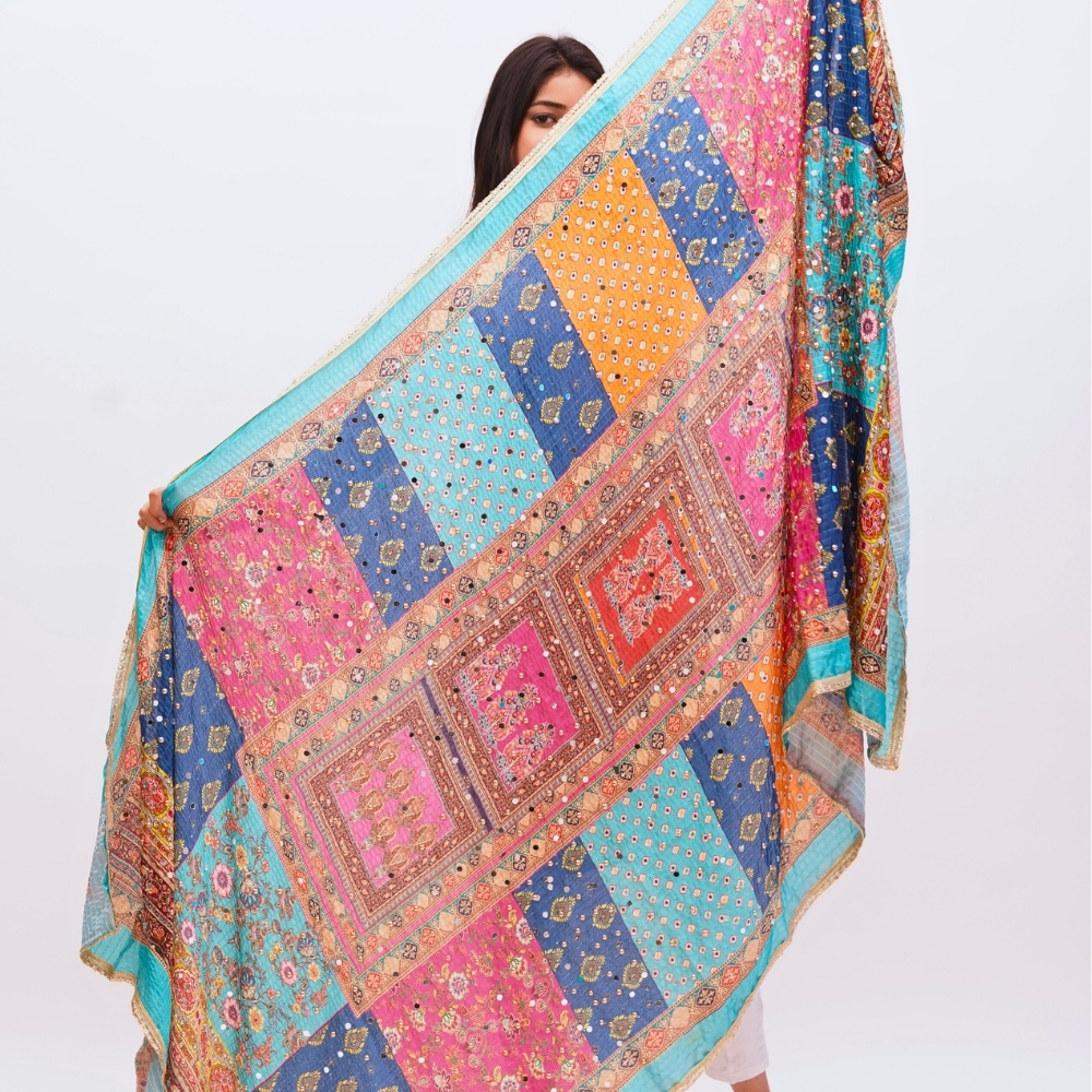 Luxury Poly Silk Digital Print with Sequin