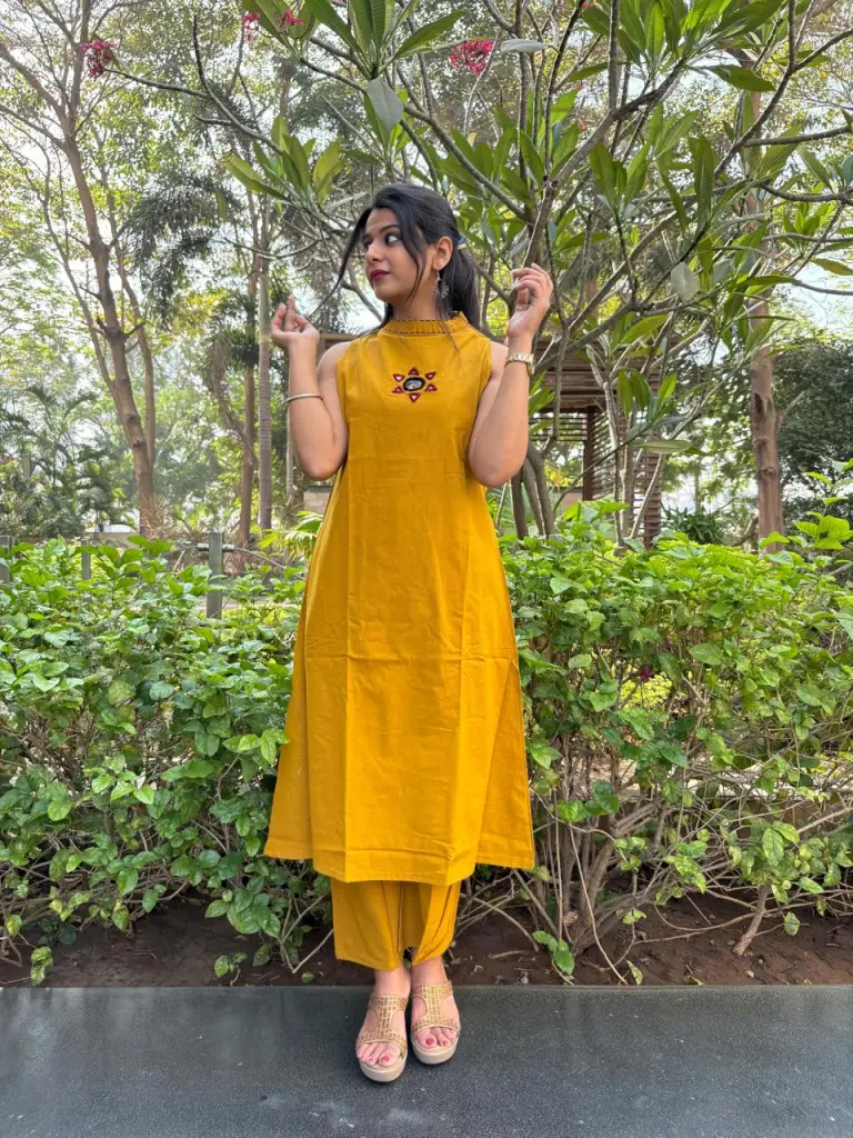 Mustard Radiance Cotton Kurta Set