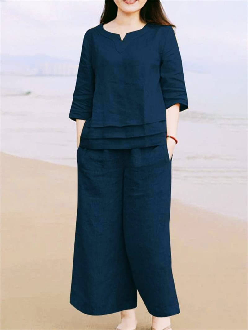 Relaxed Fit Linen Co-ord Set