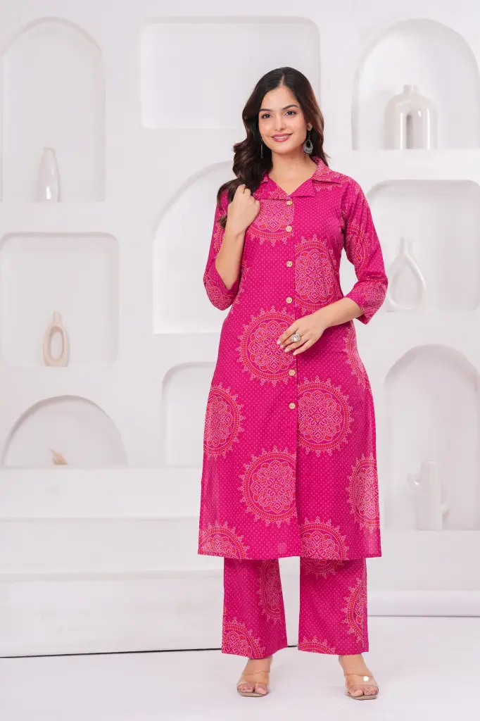 Bandhej Kurta Pant Set