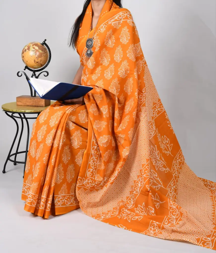 Cotton printed saree