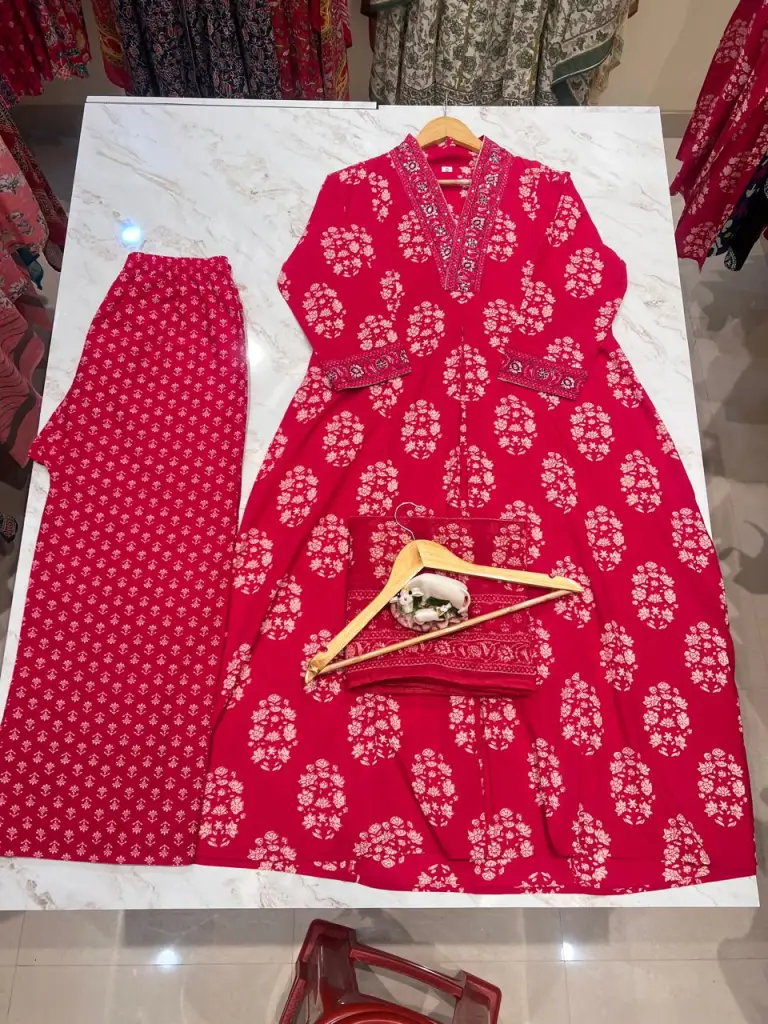 Printed Anarkali Kurta Dupatta Set
