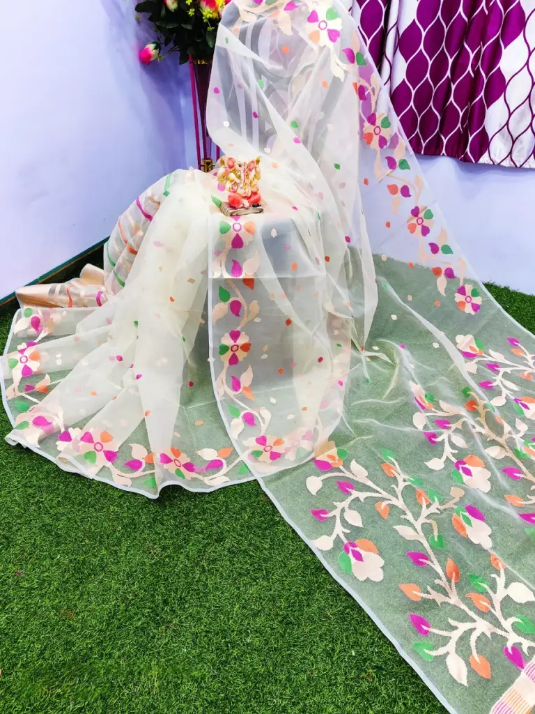 Embroidered Organza Saree