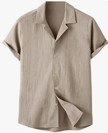Men’s Lightweight Beige Short Sleeve Shirt