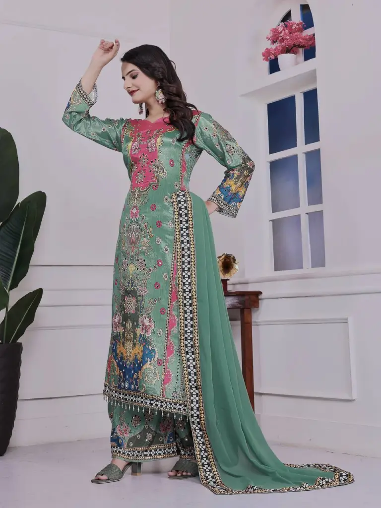 Elegance Luxe Multicolor A-Line Kurta Set 