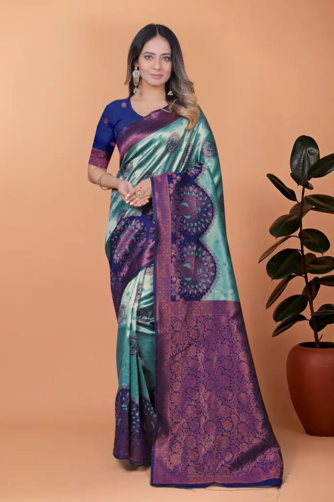 Peacock Aura Banarasi Silk Saree