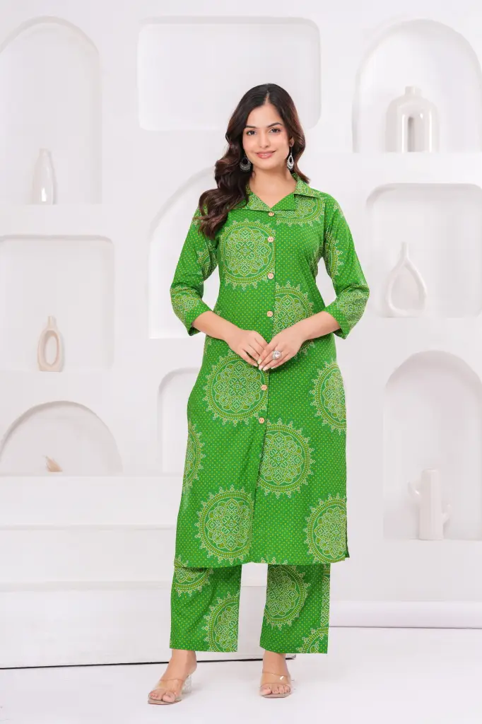 Bandhej Kurta Pant Set