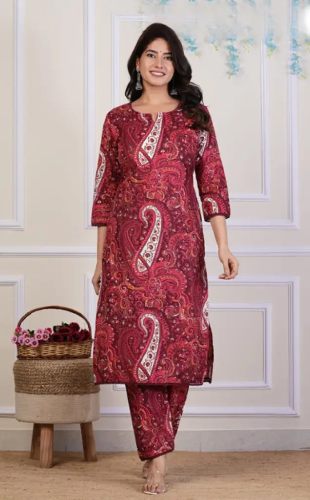 Pure Cotton Casual Wear Set with Pocketed Pants 