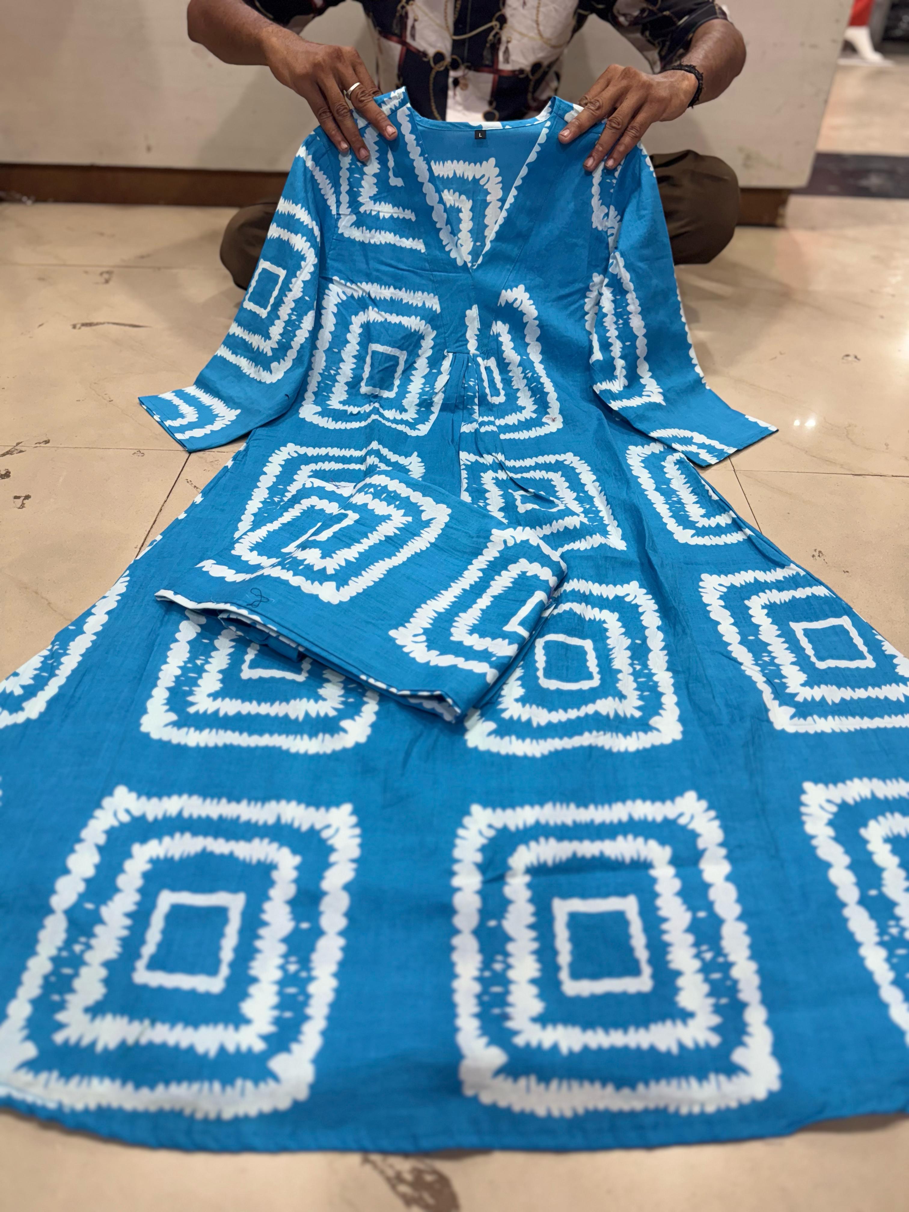 Women’s Cotton Tie-Dye Kurta Pant Set