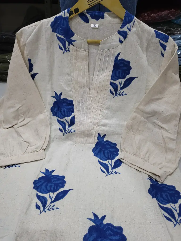 Elegant Cotton Flex Floral A-Line Kurta Set