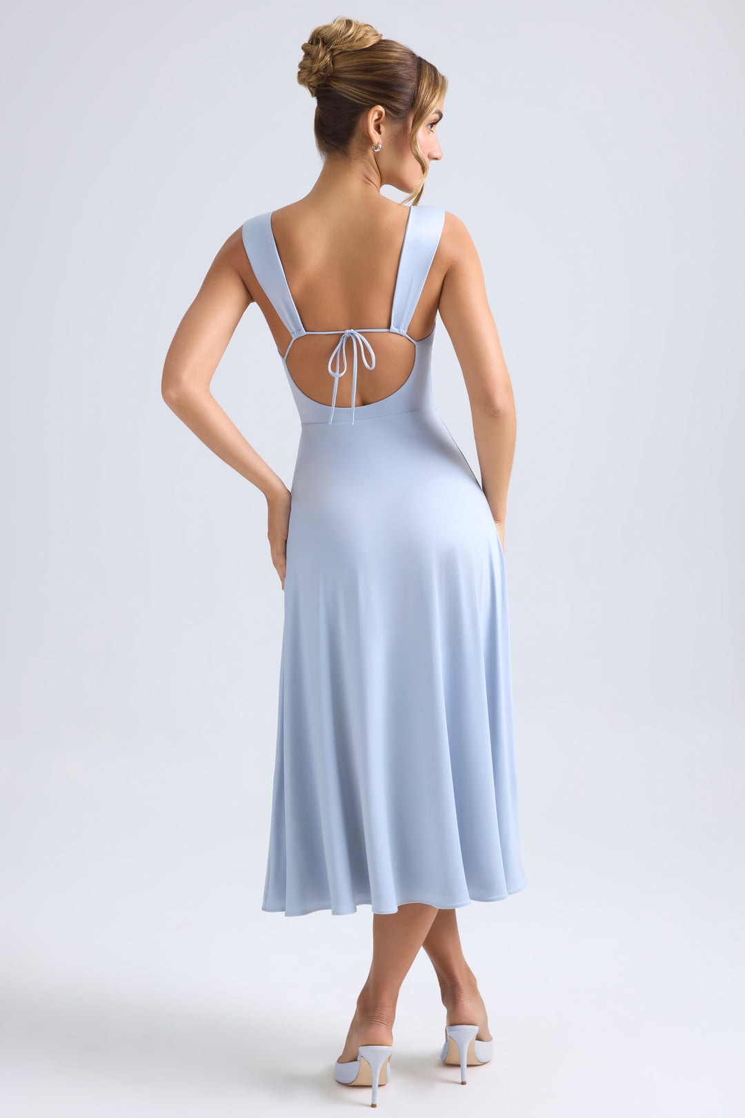 Sweetheart-Neck Ruched Midaxi Dress
