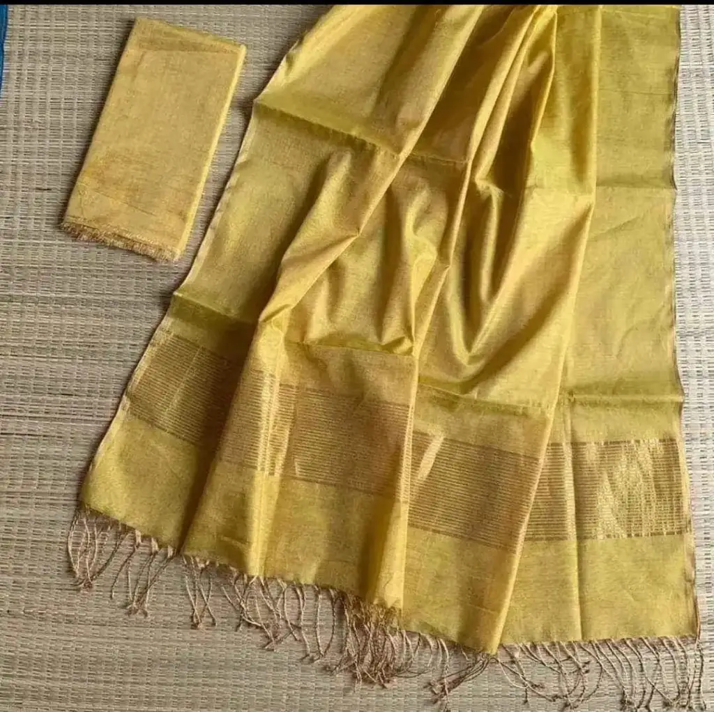 Tissue linen saree