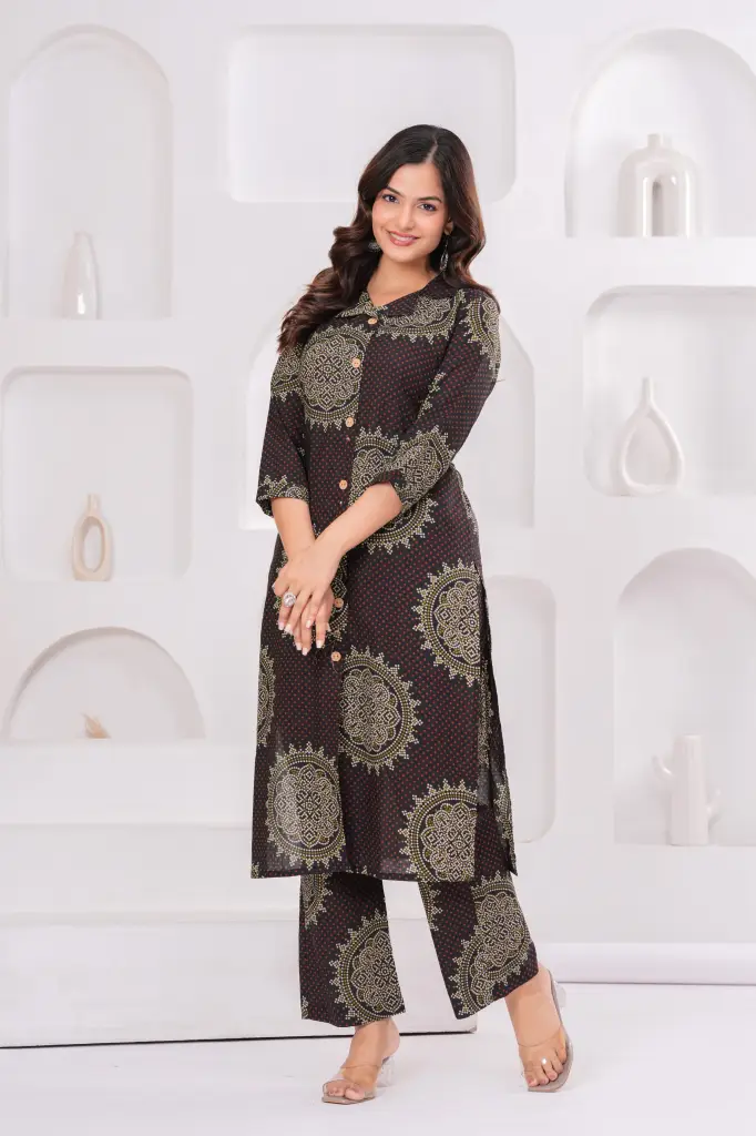 Bandhej Kurta Pant Set