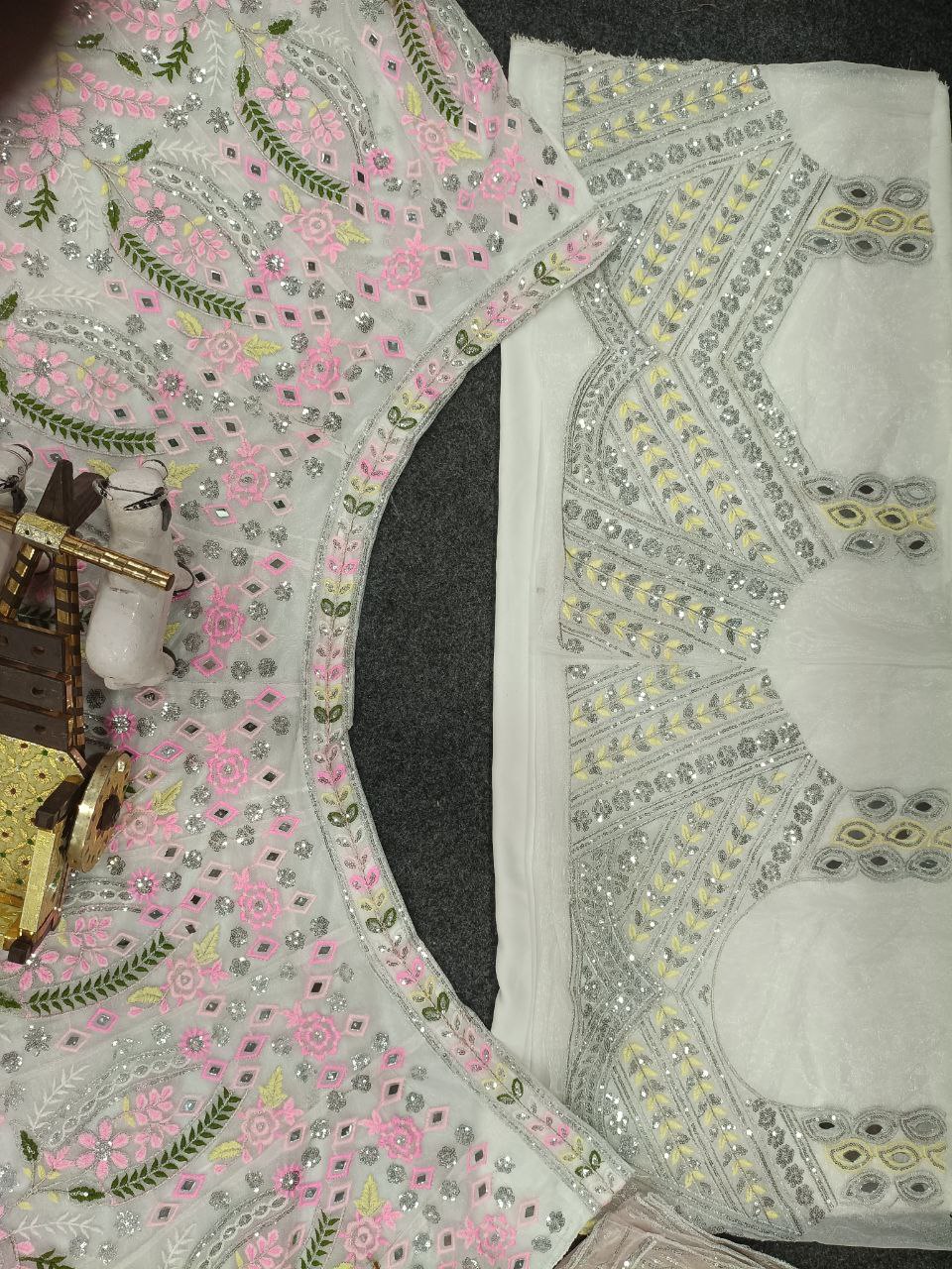 Faux Georgette Lehenga with Sequins Embroidery