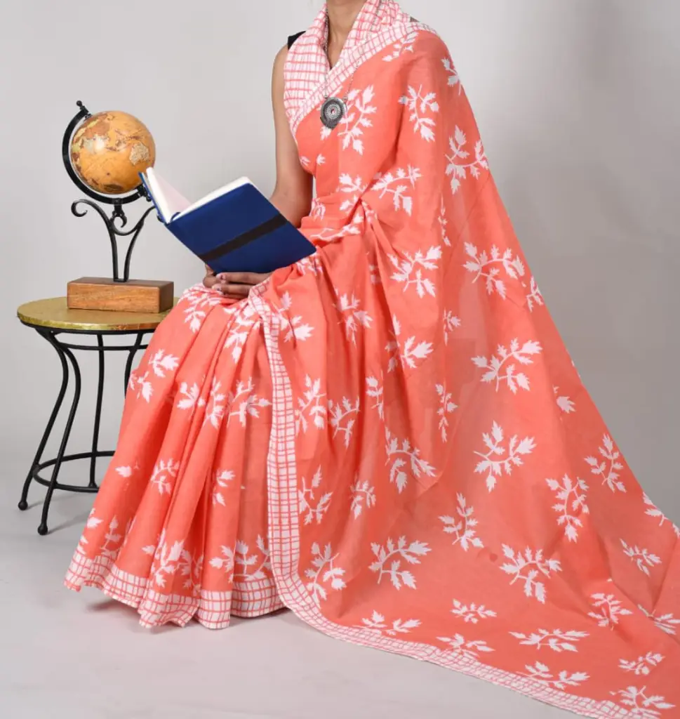 Cotton printed saree