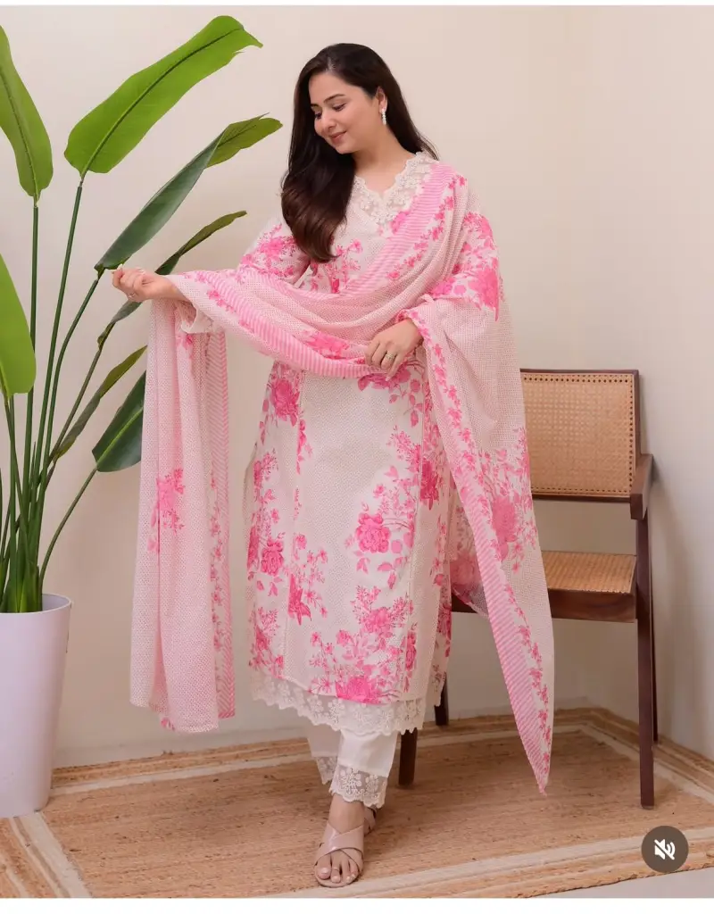 Summer collection floral print suit set
