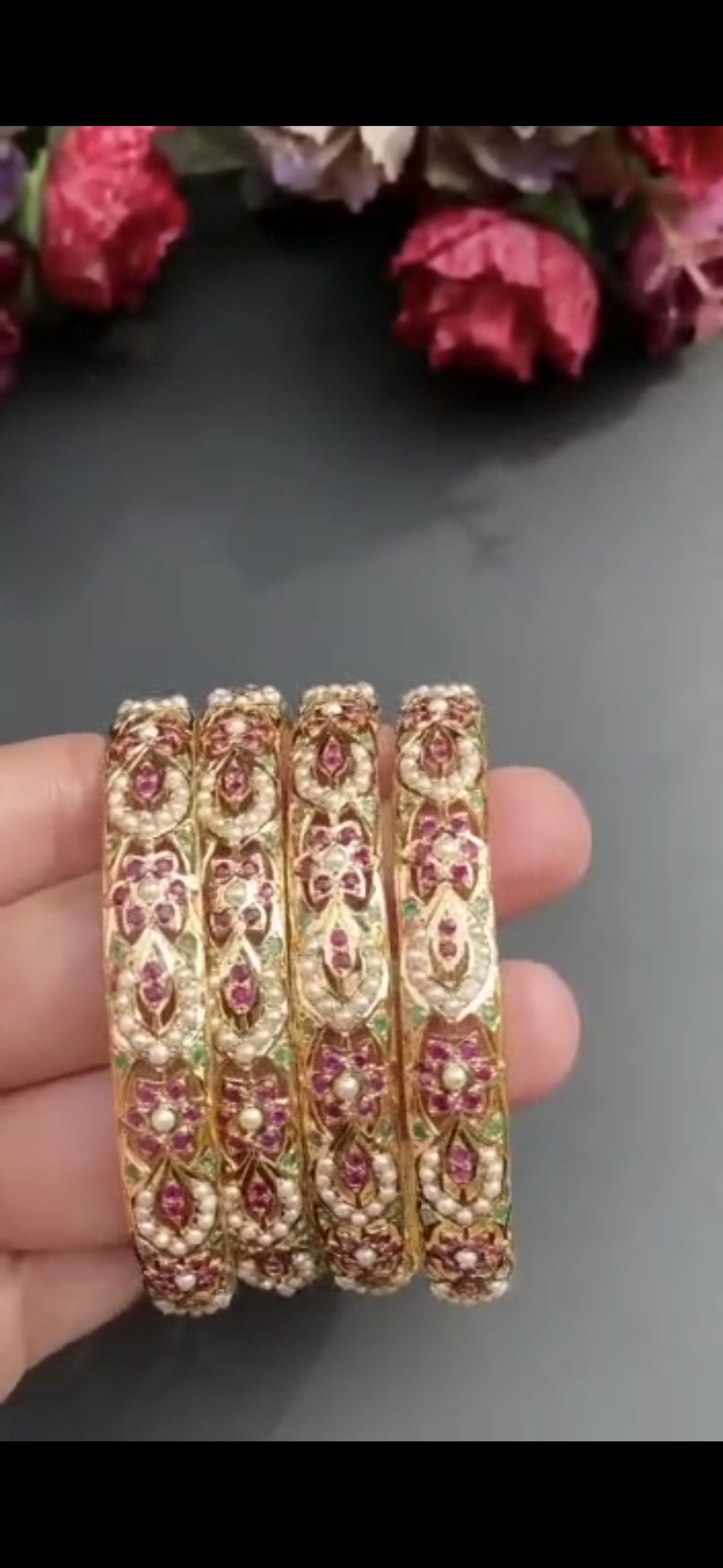Jadau gold plated bangles 