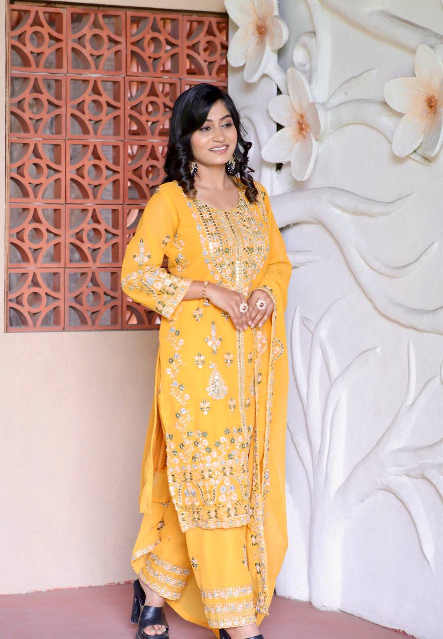 Elegant 3-Piece Kurti Pant Set