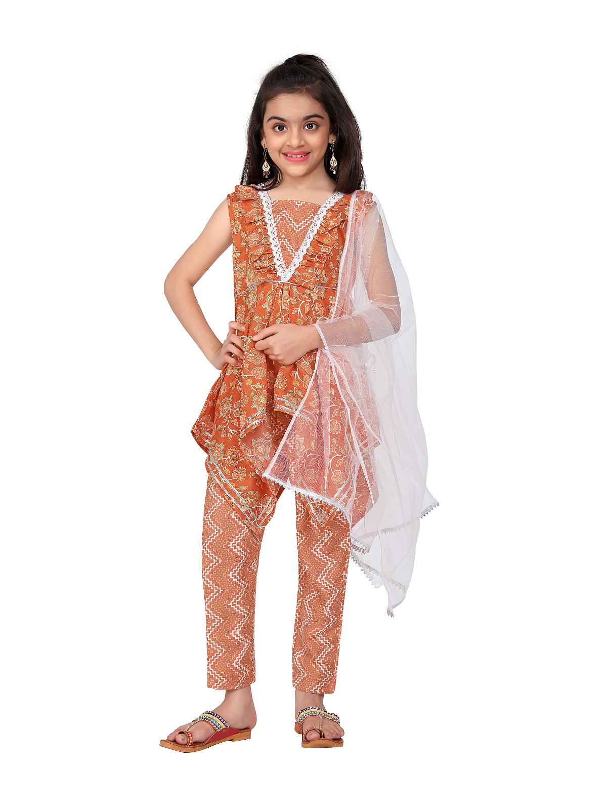 Girls Srug Kurta with Bottom Dupatta set