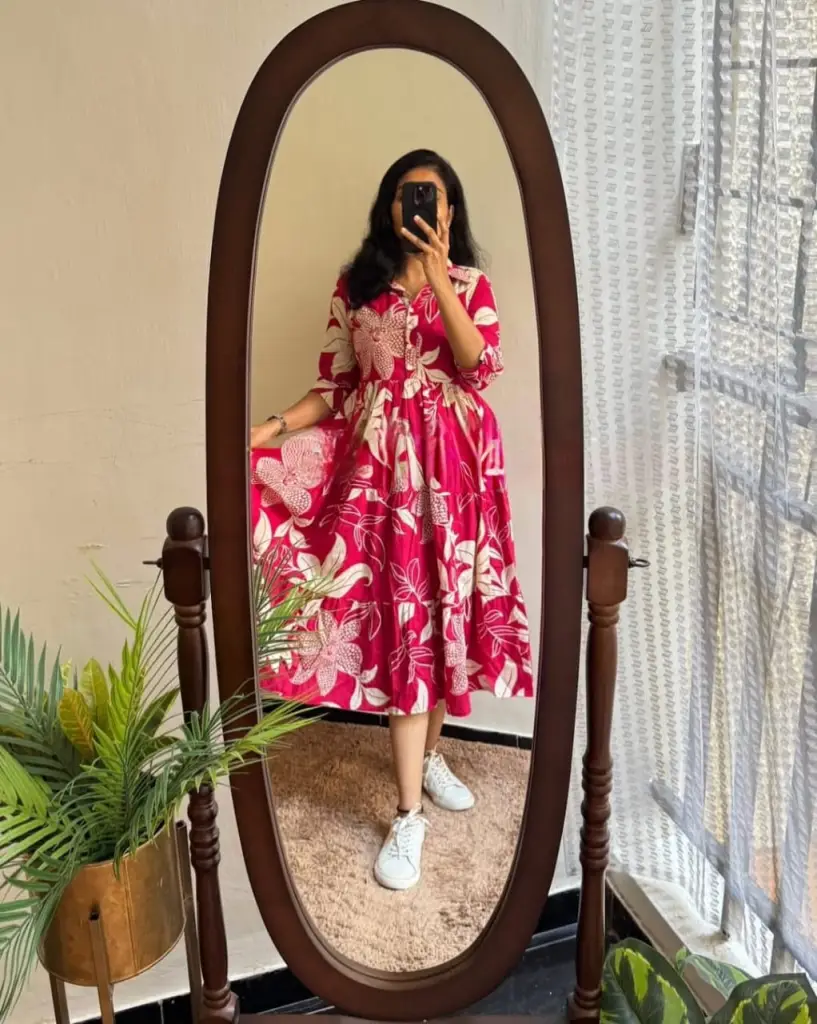 Floral Breeze Cotton Midi Dress