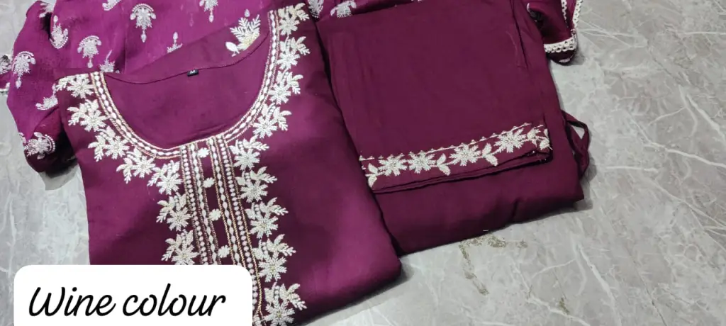  Elegant Embroidered Yoke Kurta Set with Dupatta