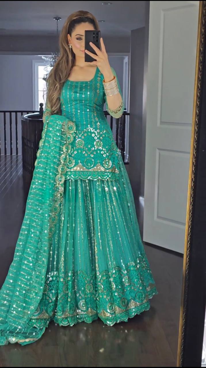 Elegant Faux Georgette Lehenga Set