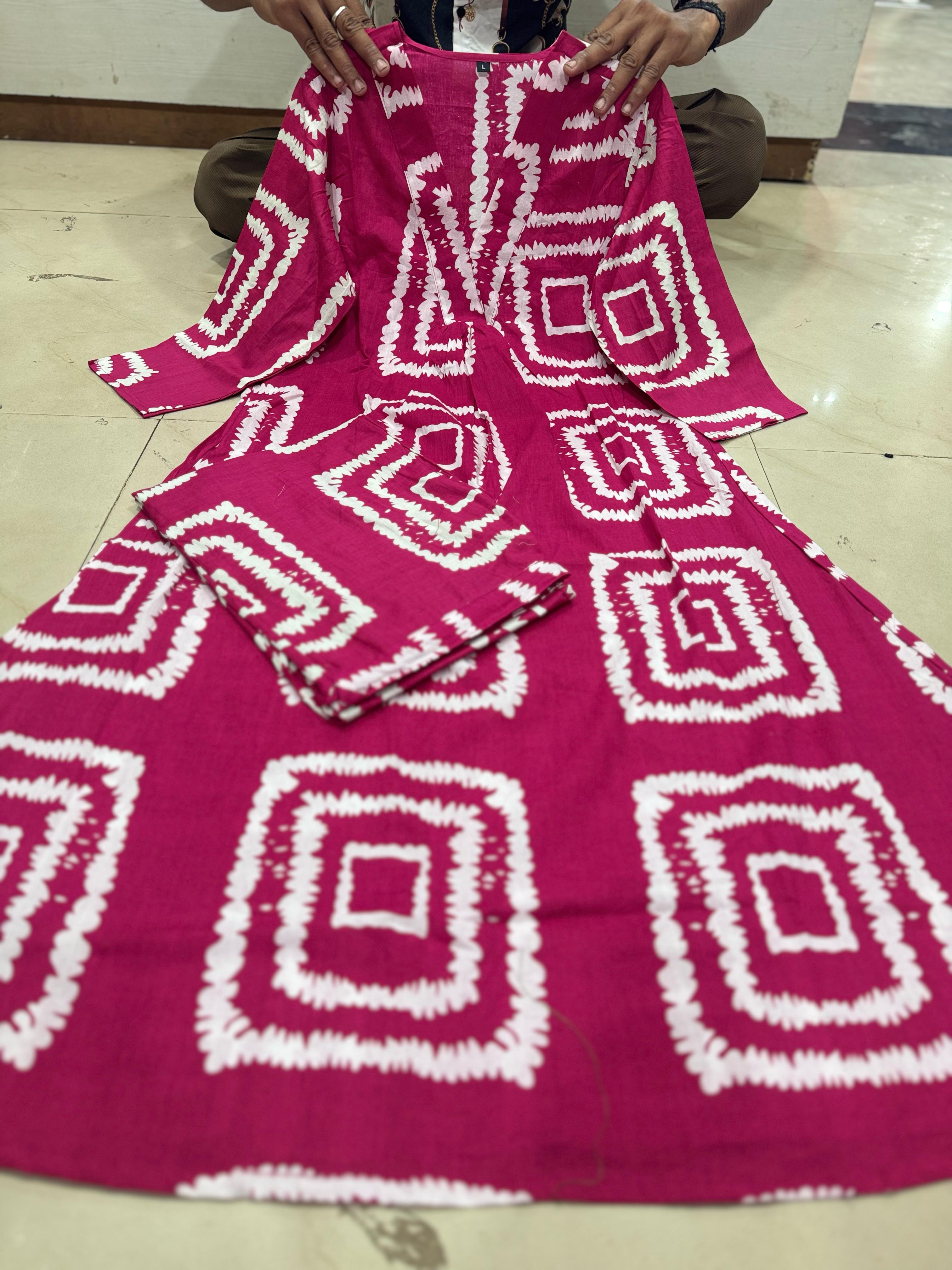 Women’s Cotton Tie-Dye Kurta Pant Set