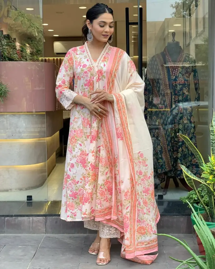 Emerald Bloom Anarkali Set