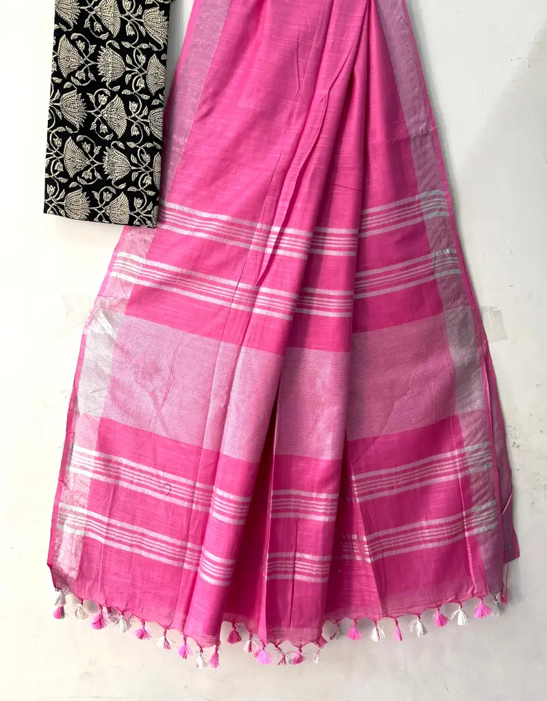 Handloom Pink Saree