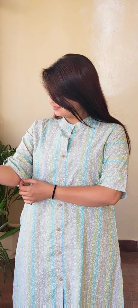 Sky Blue Striped Cotton Coord Set Breezy Everyday Style