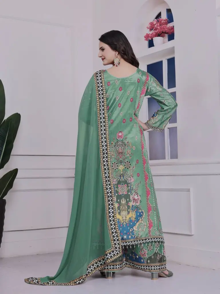 Elegance Luxe Multicolor A-Line Kurta Set 