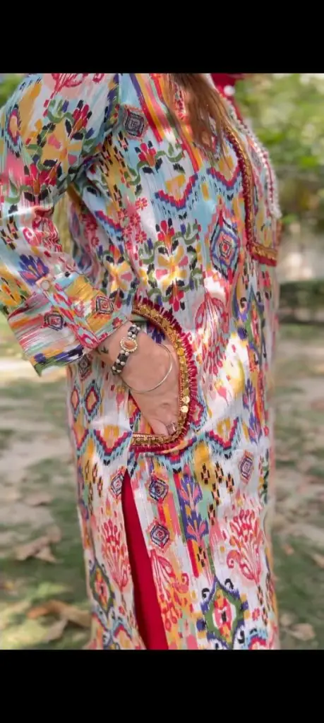 Multicolor Festive Lace Kurta Set