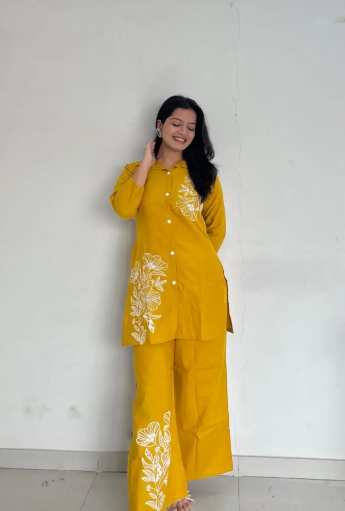 Botanic Charm Embroidered Cotton Coord Set
