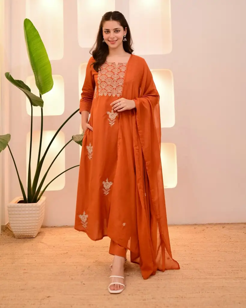 Pure Cotton Thread Work Suit Set