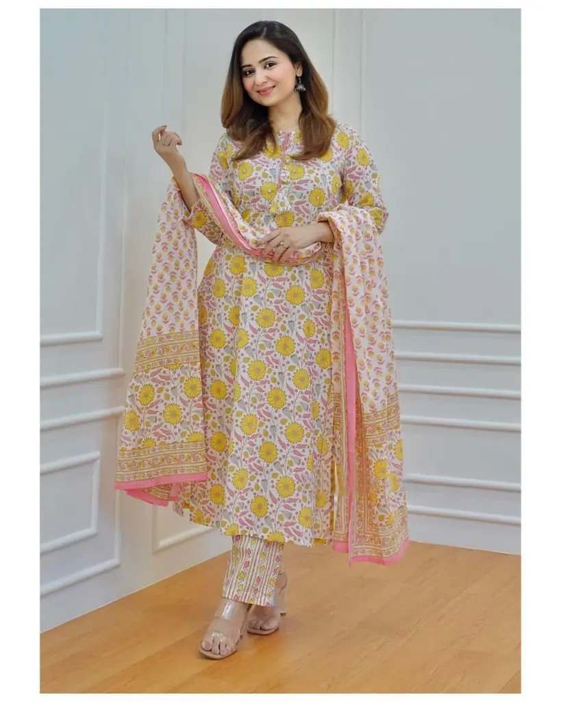 Sunshine Blossom Cotton 3-Piece Suit