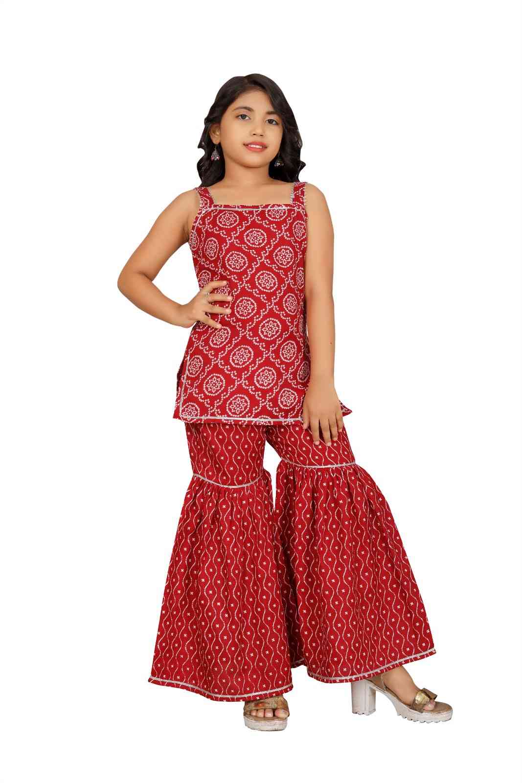 Girls Top with sharara Dupatta set
