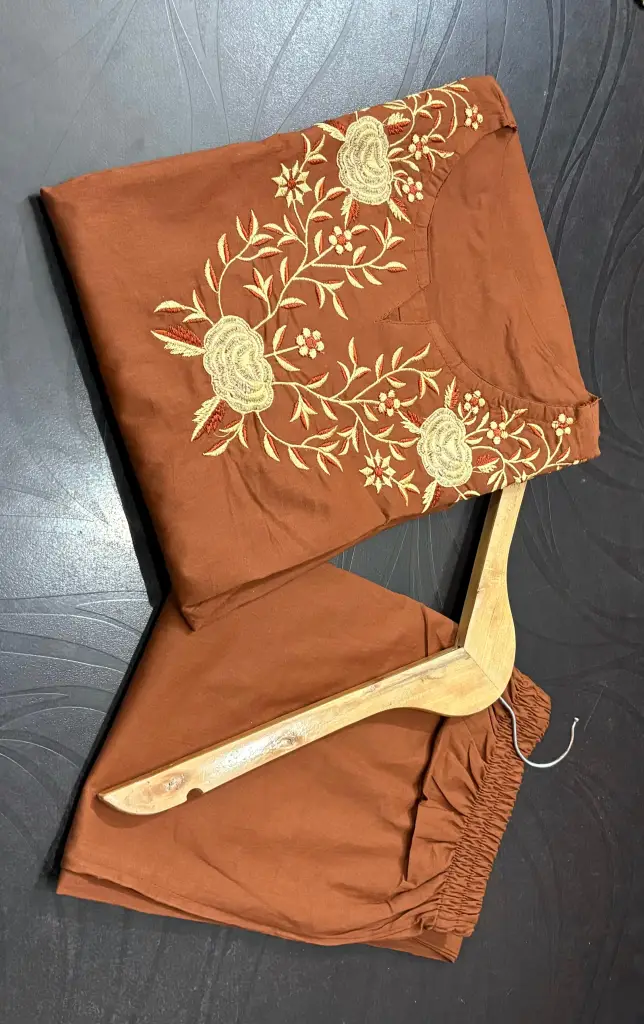 Embroidered Cotton Pant Set