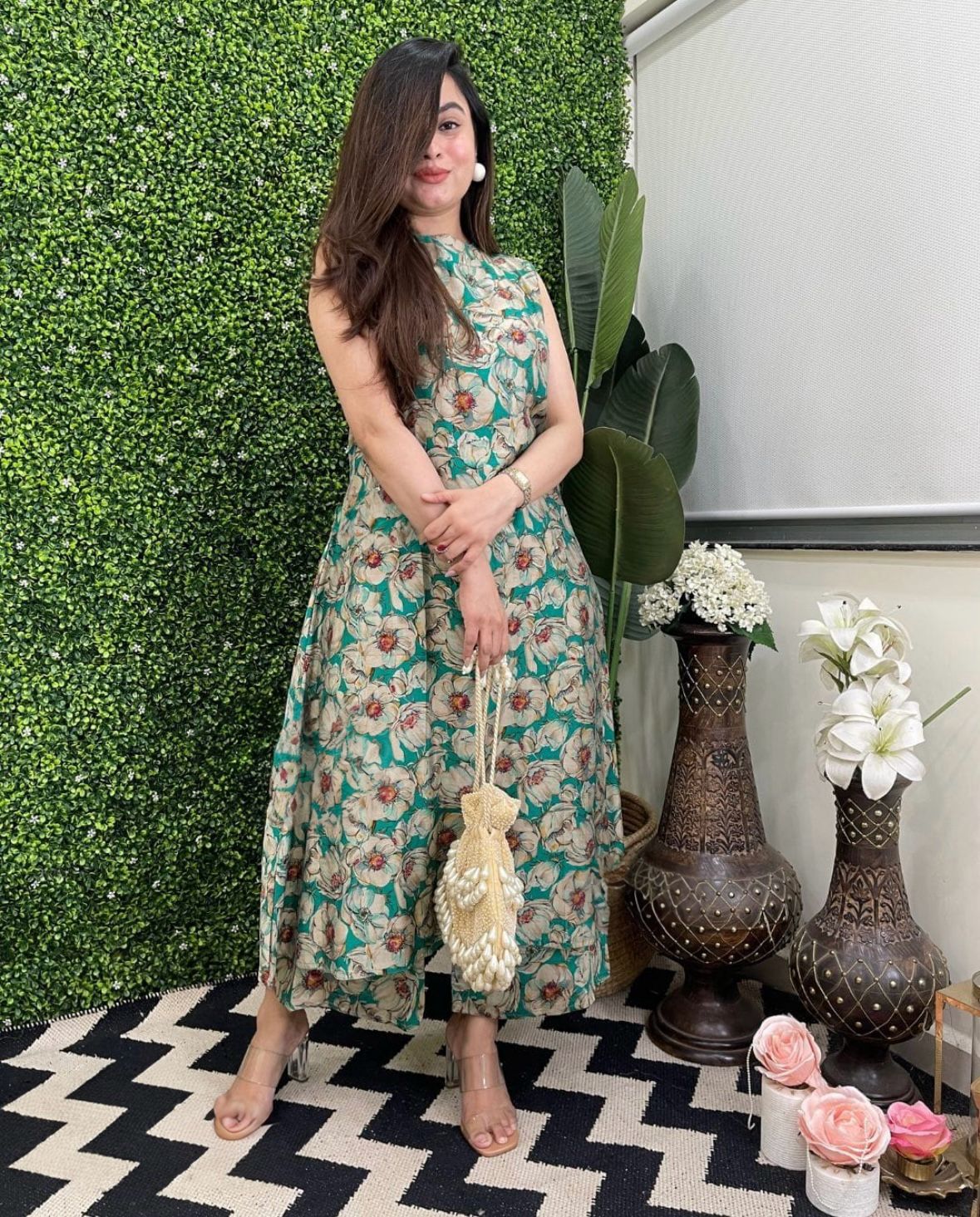 Botanic Bloom Sleeveless kurti set 
