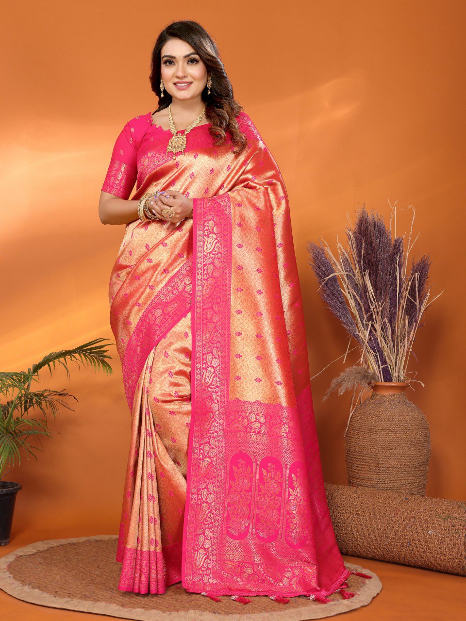 Handloom Tissue Silk Sarees with all over Zari Weaving Designs