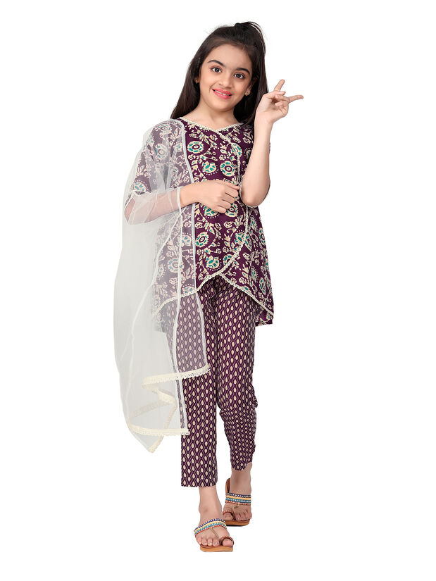 Girls Srug Kurta with Bottom Dupatta set