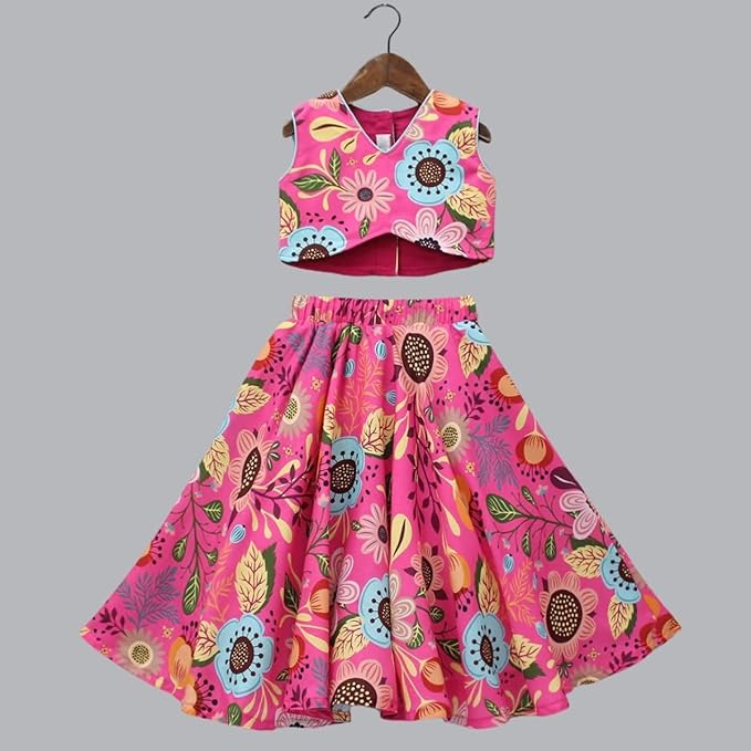 Blush Bloom Kids Floral Lehenga Choli Set with Dupatta