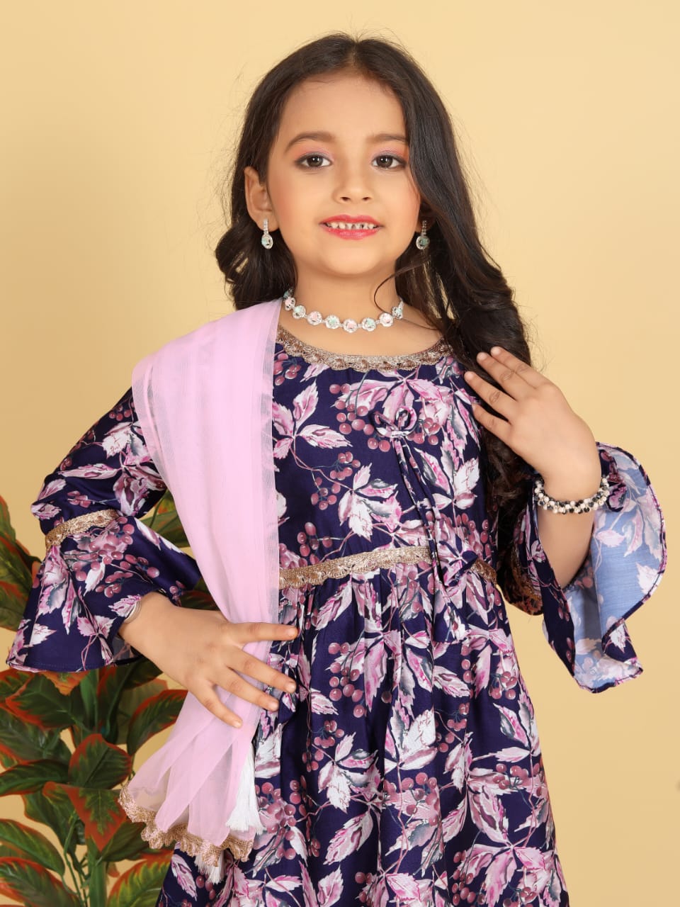 Girls Aliya Cut Top with Gharara Dupatta set