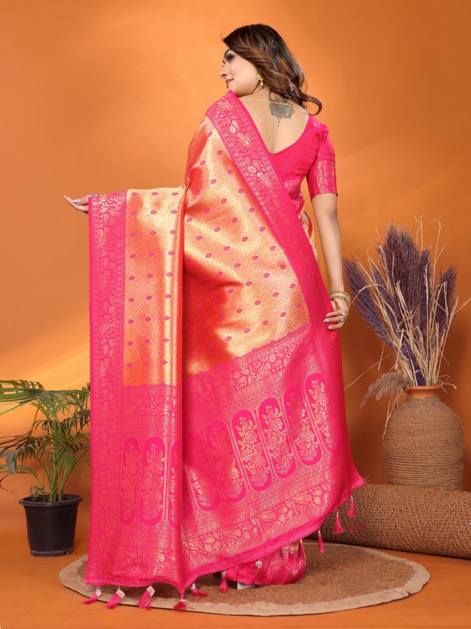 Handloom Tissue Silk Sarees with all over Zari Weaving Designs
