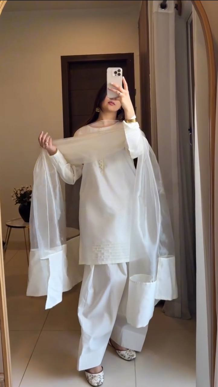 Designer Moss Satin Farsi Salwar Suit 