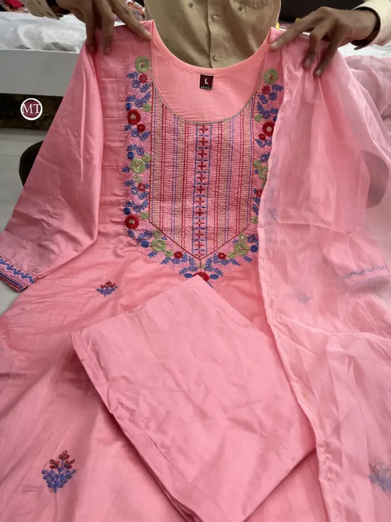 Pakistani Style Handworked Organza Suit Set