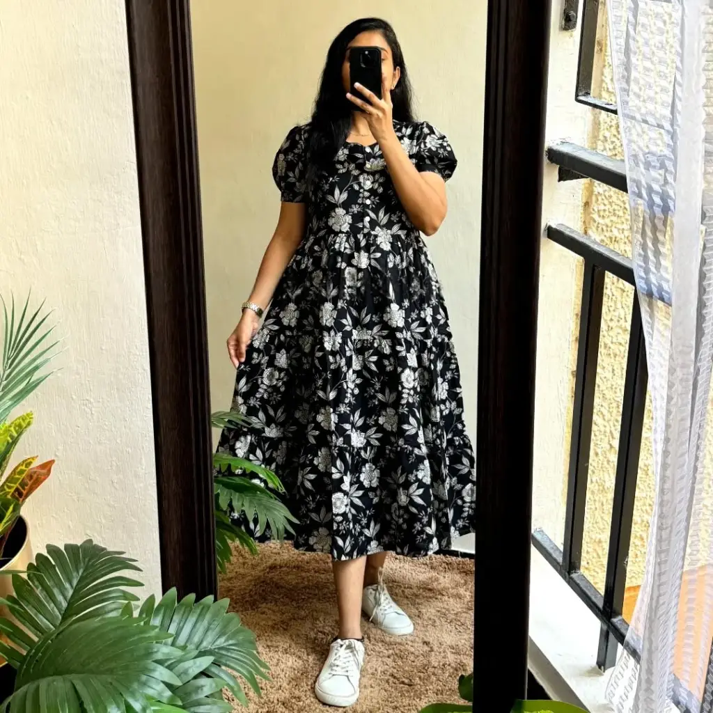 Floral Breeze Cotton Midi Dress
